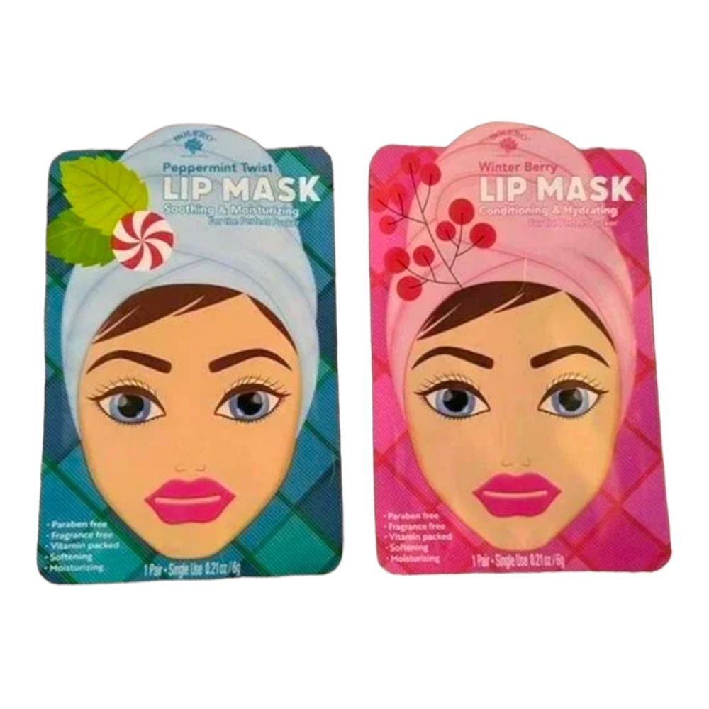 2Pk Bolero Lip Masks Peppermint Twist & Winter Berry NWT
